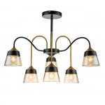 Светильник на штанге Escada 1147/6P E27*40W Black/Brass COBRA