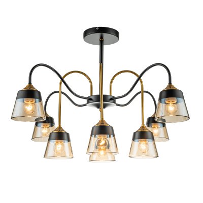 Светильник на штанге Escada 1147/8P E27*40W Black/Brass COBRA