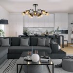 Светильник на штанге Escada 1148/9P E27*40W Black/Brass BOUQUET