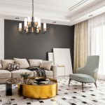 Подвесной светильник Escada 2108/12P E14*40W Black/Gold LEVEL