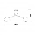 Светильник на штанге Escada 2113/5P E27*40W Copper/Black BOND