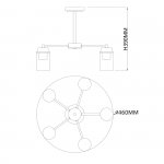 Светильник на штанге Escada 2118/5P E14*40W Black/Brass DINASTY