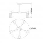 Светильник на штанге Escada 2120/5P E14*40W Black DIVERSITY