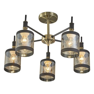 Потолочный светильник Escada 599/5P E27*60W Antique brass/Black DETROIT Потолочный светильник Escada 599/5P E27*60W Antique brass/Black DETROIT