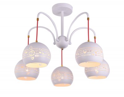 Потолочный светильник Escada 642/5P E14*40W White/Red SAMIRA Потолочный светильник Escada 642/5P E14*40W White/Red SAMIRA