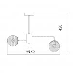 Светильник на штанге Escada 646/8P E27*60W Black TWILIGHT