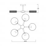 Светильник на штанге Escada 679/5P E27*60W White/Wood BANJO