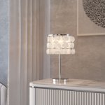 Настольный светильник с перламутром 208101 хром