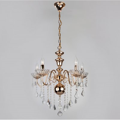 Люстра Eurosvet 3906/5 золото/прозрачный хрусталь Strotskis