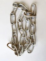 Цепь для люстры белая с золотом 1 метр + 2 карабина 10302 до 30кг