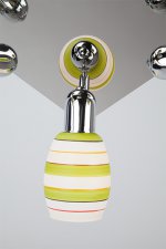 Плафон стекло зеленый в полоску 95мм Е14 20055 Fortuna