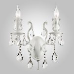 Настенный светильник бра Eurosvet 10077/2 глянцевый белый/прозрачный хрусталь Strotskis