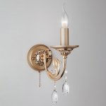 Настенный светильник бра Eurosvet 10079/1 золото/прозрачный хрусталь Strotskis