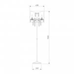 Торшер с прозрачным абажуром 2045/3F хром/белый
