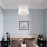 Люстра подвесная с абажуром и хрусталем 2045/5 хром/белый