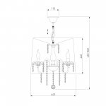 Люстра подвесная с абажуром и хрусталем 2045/5 хром/белый