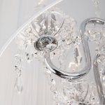 Люстра подвесная с абажуром и хрусталем 2045/5 хром/белый