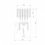 Бра с абажуром и хрусталем 2045/1 хром/белый