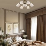 Люстра потолочная с плафонами 22010/6+2 античная бронза