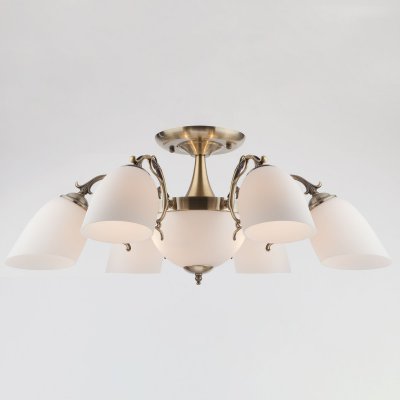 Люстра потолочная с плафонами 22010/6+2 античная бронза