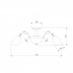 Люстра потолочная с плафонами 22010/6+2 античная бронза