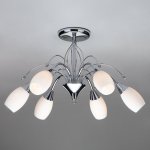 Люстра потолочная с плафонами из стекла 22080/6 хром