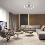 Люстра потолочная с плафонами из стекла 22080/9 хром