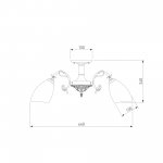 Потолочная люстра со стеклянными плафонами 22010/5 античная бронза