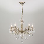 Люстра с хрусталем в классическом стиле 3281/5 античная бронза / прозрачный хрусталь