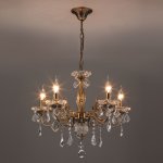 Люстра с хрусталем в классическом стиле 3281/5 античная бронза / прозрачный хрусталь