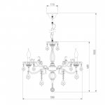 Подвесная люстра с хрусталем в классическом стиле 3281/5 белый с золотом / тонированный хрусталь