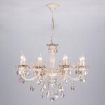 Люстра с тонированным хрусталем 3281/8 белый с золотом / тонированный хрусталь