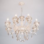 Люстра с тонированным хрусталем 3281/8 белый с золотом / тонированный хрусталь