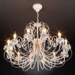 Люстра подвесная с хрусталем 3305/12 белый с золотом / прозрачный хрусталь