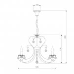 Люстра с хрусталем в классическом стиле 3305/5 белый с золотом / прозрачный хрусталь