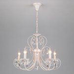 Люстра с хрусталем в классическом стиле 3305/5 белый с золотом / прозрачный хрусталь