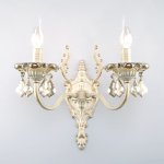 Бра с тонированным хрусталем 3281/2 белый с золотом / тонированный хрусталь