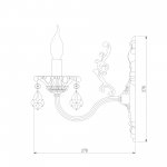 Бра с тонированным хрусталем 3281/1 белый с золотом / тонированный хрусталь