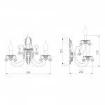 Бра с хрусталем 3305/3  белый с золотом / прозрачный хрусталь