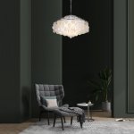 Умная люстра с перламутром 3535/6 хром / перламутр