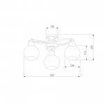 Люстра потолочная 9654/3 хром/венге