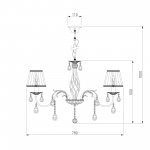 Подвесная люстра с хрусталем и абажурами 3637/7 белый с золотом / прозрачный хрусталь