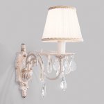 Бра с хрусталем 3637/1 белый с золотом / прозрачный хрусталь