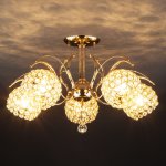 Потолочная люстра с плафонами 7777/5 золото