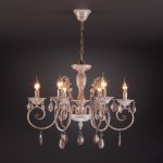 Классическая подвесная люстра 10009/6 золото с белым