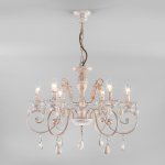Классическая подвесная люстра 10009/6 золото с белым