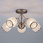 Люстра с плафонами с узором 30026/5 античная бронза