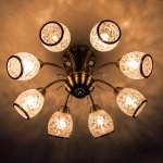 Потолочная люстра с хрусталем 30026/8 античная бронза