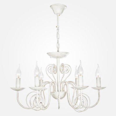 Люстра с прозрачным хрусталем 60018/6 белый с золотом