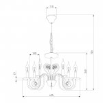 Люстра с прозрачным хрусталем 60018/6 белый с золотом